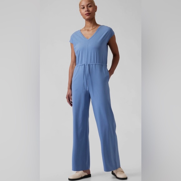 NWT Athleta Willow Jumpsuit Size M in Color Blue - Picture 3 of 16